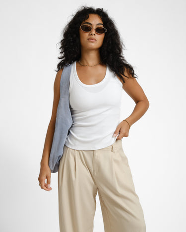 Frida U - Neck Top Bright White - Things I Like Things I Love