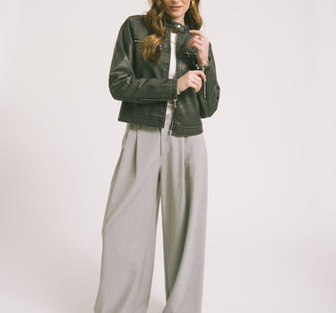 Geena Wash PU Racer Black - Things I Like Things I Love