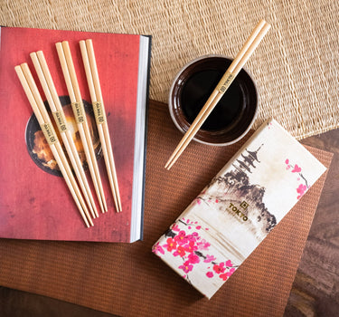 GIFT SET 5 PCS – Wooden Chopsticks Light Brown - Things I Like Things I Love