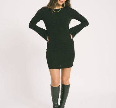 Gilly Boatneck Short Dress Black - Things I Like Things I Love