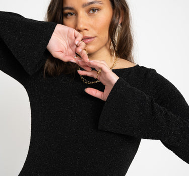 Gilly Boatneck Short Dress Black - Things I Like Things I Love