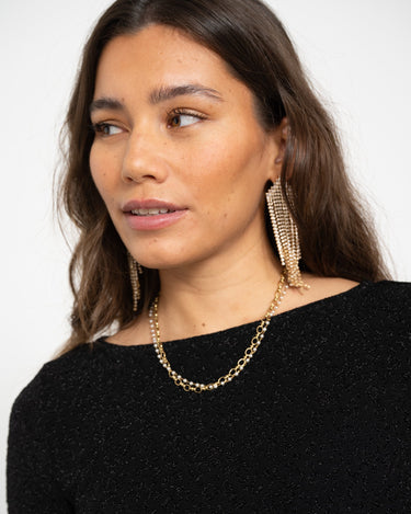 Gilly Boatneck Short Dress Black - Things I Like Things I Love