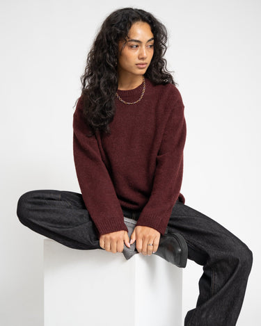 Gina Tricot Crew Neck Knitted Sweater Bordeaux - Things I Like Things I Love