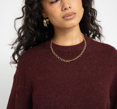 Gina Tricot Crew Neck Knitted Sweater Bordeaux - Things I Like Things I Love