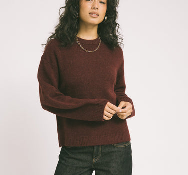 Gina Tricot Crew Neck Knitted Sweater Bordeaux - Things I Like Things I Love