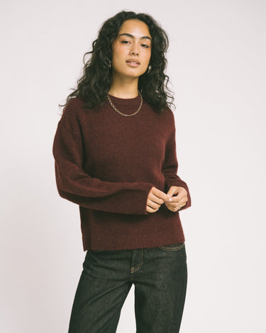 Gina Tricot Crew Neck Knitted Sweater Bordeaux - Things I Like Things I Love