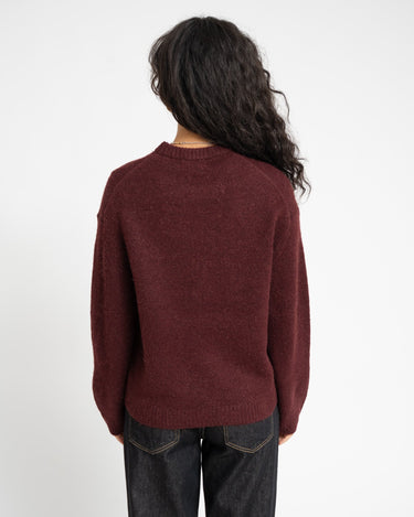Gina Tricot Crew Neck Knitted Sweater Bordeaux - Things I Like Things I Love
