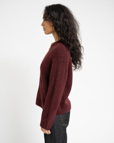 Gina Tricot Crew Neck Knitted Sweater Bordeaux - Things I Like Things I Love