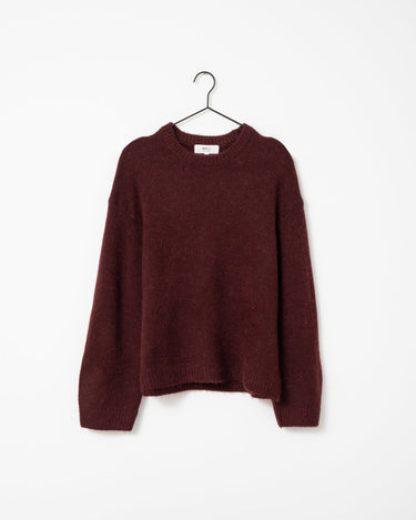Gina Tricot Crew Neck Knitted Sweater Bordeaux - Things I Like Things I Love