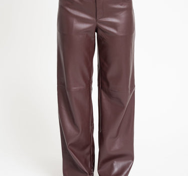 Gina Tricot Straight PU Trouser Bordeaux - Things I Like Things I Love