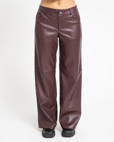 Gina Tricot Straight PU Trouser Bordeaux - Things I Like Things I Love