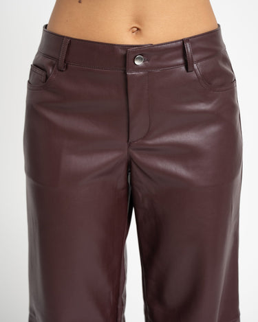 Gina Tricot Straight PU Trouser Bordeaux - Things I Like Things I Love
