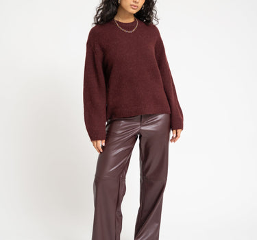 Gina Tricot Straight PU Trouser Bordeaux - Things I Like Things I Love