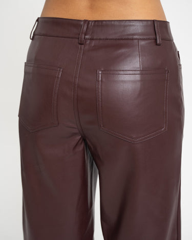 Gina Tricot Straight PU Trouser Bordeaux - Things I Like Things I Love