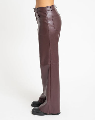 Gina Tricot Straight PU Trouser Bordeaux - Things I Like Things I Love