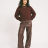 Gina Tricot Straight PU Trouser Bordeaux - Things I Like Things I Love