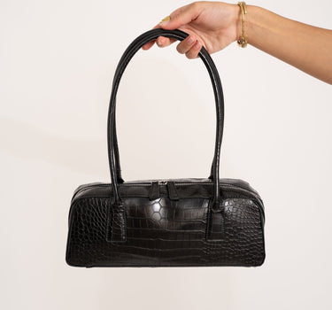 Gina Tricot Teckel Bag Black Croco Zwart - Things I Like Things I Love