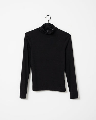 Glesha Roll Neck Top Black - Things I Like Things I Love