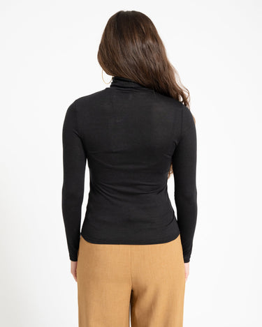 Glesha Roll Neck Top Black - Things I Like Things I Love
