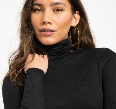 Glesha Roll Neck Top Black - Things I Like Things I Love
