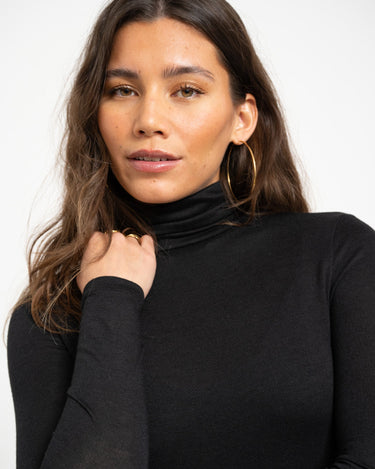 Glesha Roll Neck Top Black - Things I Like Things I Love