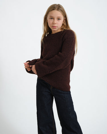 Gloria Global Crew Neck Knit GIRLS Fudge - Things I Like Things I Love