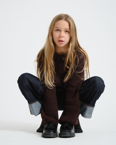 Gloria Global Crew Neck Knit GIRLS Fudge - Things I Like Things I Love