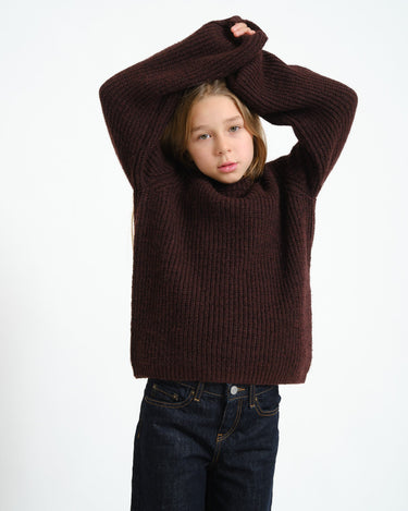 Gloria Global Crew Neck Knit GIRLS Fudge - Things I Like Things I Love