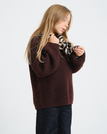 Gloria Global Crew Neck Knit GIRLS Fudge - Things I Like Things I Love