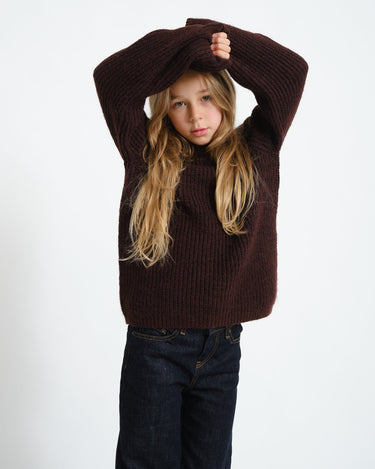 Gloria Global Crew Neck Knit GIRLS Fudge - Things I Like Things I Love