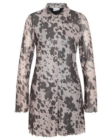 Gracie Mesh Shirt Dress Birch Cow - Things I Like Things I Love