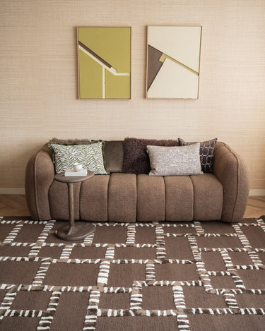 Groot Handgeweven Vloerkleed Stripescape Bruin - Things I Like Things I Love