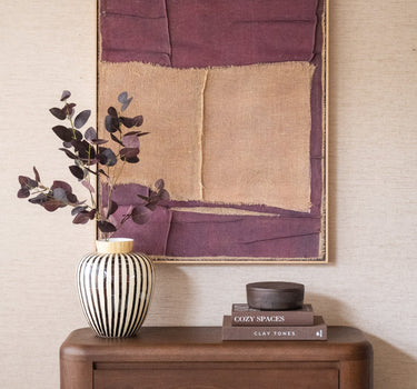 Grote Wanddecoratie Hessian Linnen Aubergine - Things I Like Things I Love