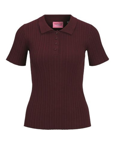 Hadley Tight Polo Knit Noos Cabernet - Things I Like Things I Love