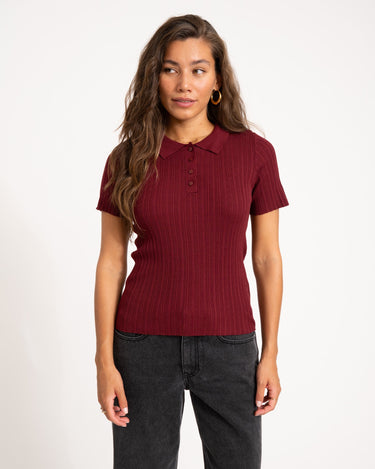 Hadley Tight Polo Knit Noos Cabernet - Things I Like Things I Love