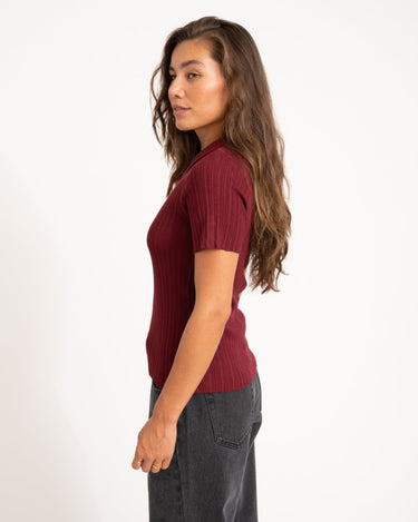 Hadley Tight Polo Knit Noos Cabernet - Things I Like Things I Love