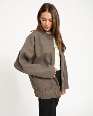 Halston Bomber Jacket Morel - Things I Like Things I Love