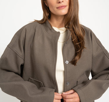 Halston Bomber Jacket Morel - Things I Like Things I Love