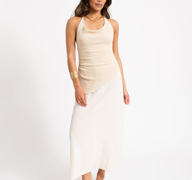 Halterneck Knitted Dress Zand - Things I Like Things I Love