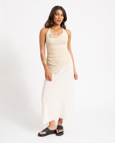Halterneck Knitted Dress Zand - Things I Like Things I Love