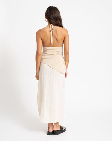 Halterneck Knitted Dress Zand - Things I Like Things I Love