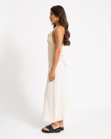 Halterneck Knitted Dress Zand - Things I Like Things I Love