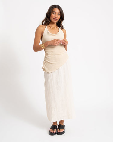Halterneck Knitted Dress Zand - Things I Like Things I Love