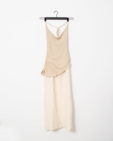 Halterneck Knitted Dress Zand - Things I Like Things I Love