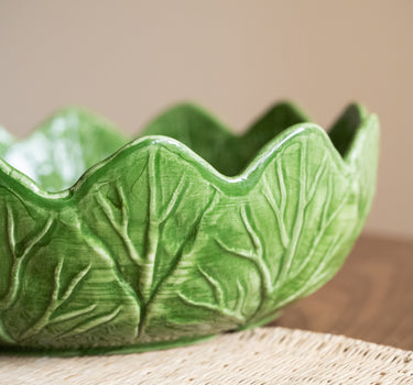 Hand - Painted Salad Bowl Leaf - Things I Like Things I Love