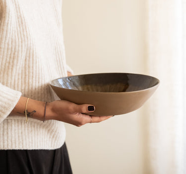 Hand - painted Serving Bowl Cycle Brown - Things I Like Things I Love