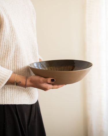 Hand - painted Serving Bowl Cycle Brown - Things I Like Things I Love