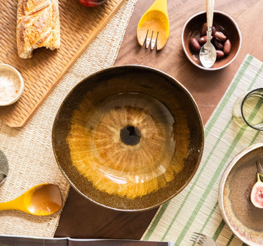 Hand - painted Serving Bowl Cycle Brown - Things I Like Things I Love