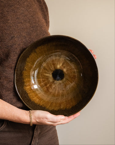 Hand - painted Serving Bowl Cycle Brown - Things I Like Things I Love
