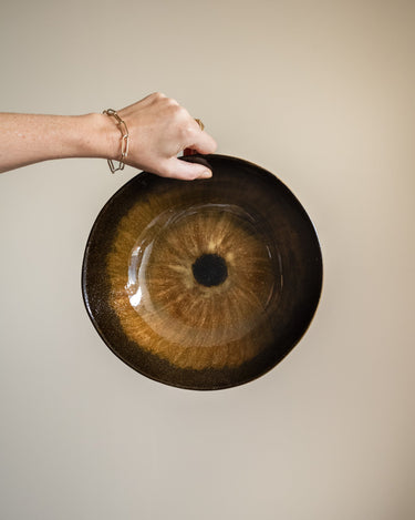 Hand - painted Serving Bowl Cycle Brown - Things I Like Things I Love
